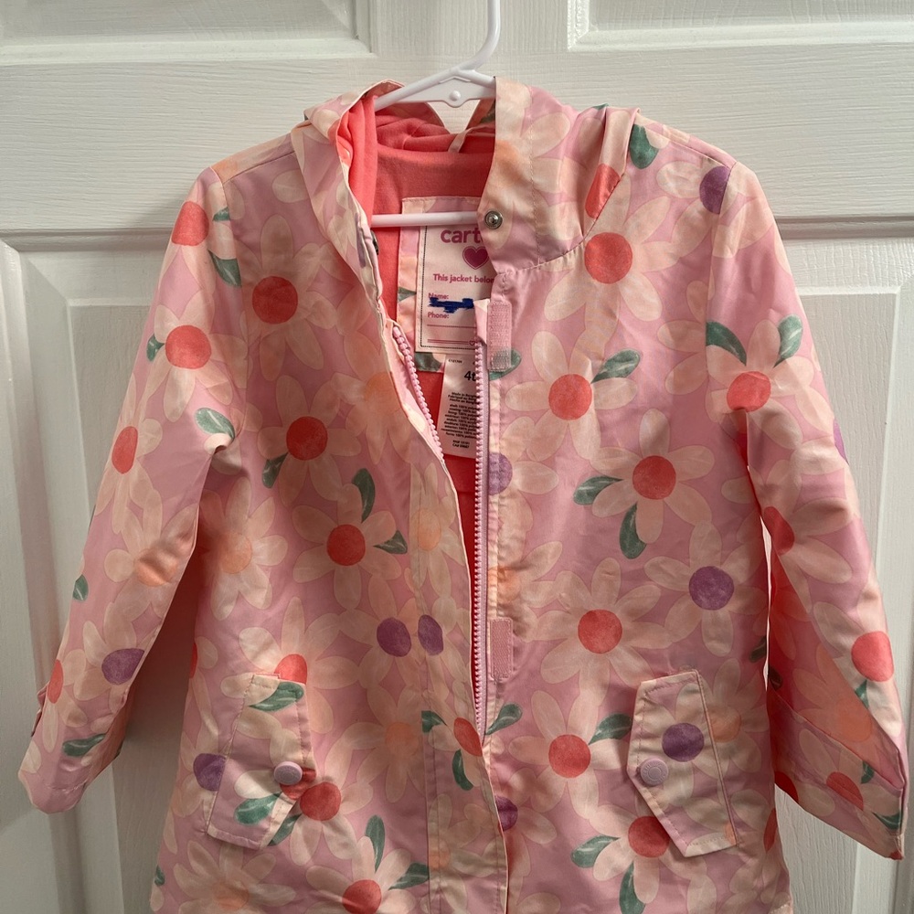 Carter's Pink Floral Jacket with Hood